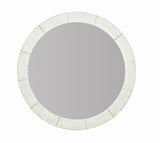 Piper Round Mirror in Brushed White