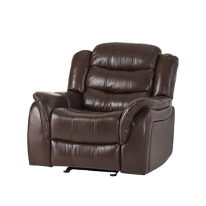 English Elm Christopher Knight Home® - Classic Glider Recliner with Luxurious PU Upholstery, Spacious Seat, Durable Frame, Ultimate Comfort Dark Brown 57412.00