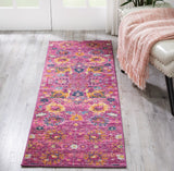 Nourison Passion PSN01 Machine Made Power-loomed No Border Indoor Only Bohemian Transitional Rug Fuchsia, Pink 100% Polypropylene 99446389640