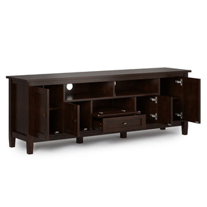 English Elm Warm 72" Transitional Tv Media Stand - Handcrafted Russet Brown With Ample Storage & Style B136P159715-GIGA
