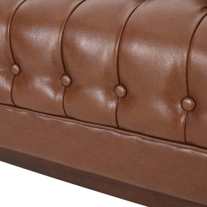 English Elm 3 Seater Mid-century Modern Sofa with Button Tufted Diamond Stitching and Rubberwood Frame 72144.00ACOGN_72144.00BCOGN