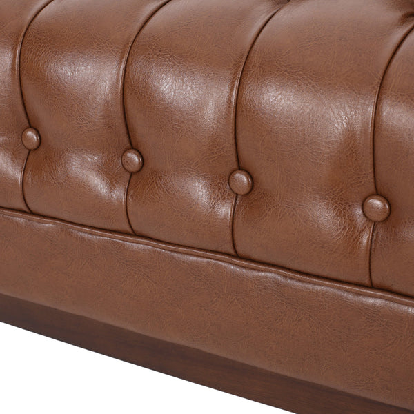 English Elm 3 Seater Mid-century Modern Sofa with Button Tufted Diamond Stitching and Rubberwood Frame 72144.00ACOGN_72144.00BCOGN
