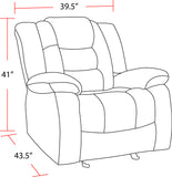 Parker House Bolton - Misty Storm Manual Glider Reclining Sofa And Recliner Light Grey 100% Polyester (W) Mbol-31-miss