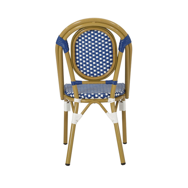 English Elm French Bistro Outdoor Chair Set of 2 Handwoven Pe Rattan Aluminum Cafe Patio Seating 69959.00