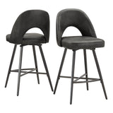 Homelegance By Top-Line Amala Metal Swivel 24" Counter Height Stools (Set of 2) Dark Grey Engineered Wood