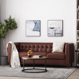 Christopher Knight Home® - Noble House - Pondway Contemporary Faux Leather Tufted 3 Seater Sofa