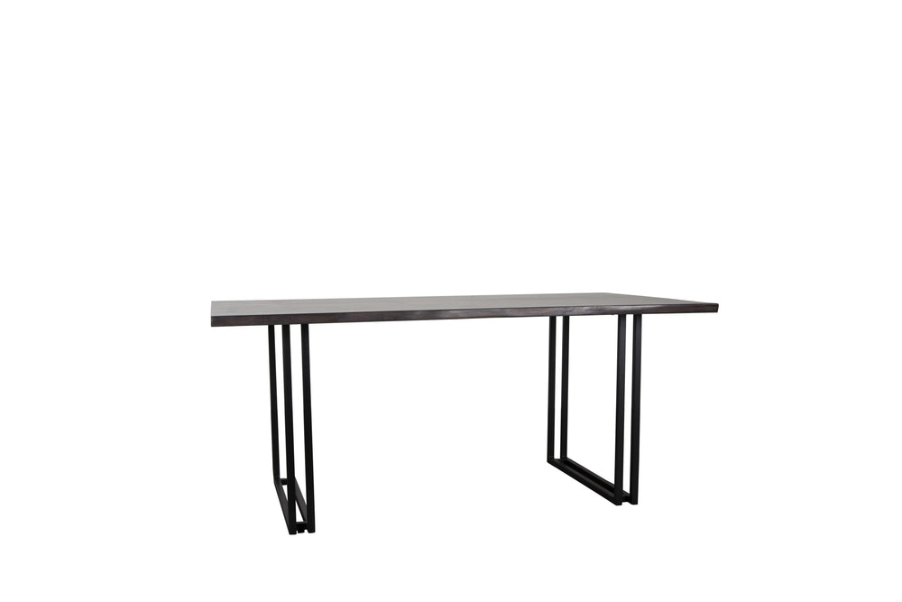 Porter Designs Porter Manzanita Live Edge Solid Sheesham Wood Dining Table With Customizable Metal Base, Gray Gray Wood 07-196-01-7030w-kit