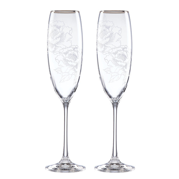 Lenox Silver Peony Toasting Flute Clear, NO COLOR GLASS,CRYSTAL 886922