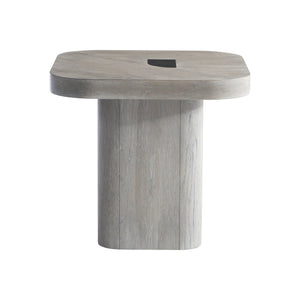 Bernhardt Bernhardt Marcato Side Table With Cerused Greige Veneer & Dark Graphite Inlay, 26"W X 24"H Elegance 497111
