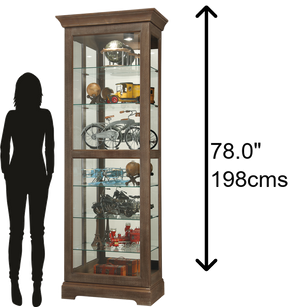 Hekman Furniture 680635 Martindale Iv Curio Cabinet - Elegant Glass Display, Adjustable Shelves & Lighting For Collectibles Aged Auburn Martindale Iv Curio Cabinet 680635