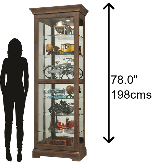 Hekman Furniture 680635 Martindale Iv Curio Cabinet - Elegant Glass Display, Adjustable Shelves & Lighting For Collectibles Aged Auburn Martindale Iv Curio Cabinet 680635