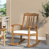 Christopher Knight Home® - Noble House - Petes Outdoor Acacia Wood Rocking Chair With Cushion