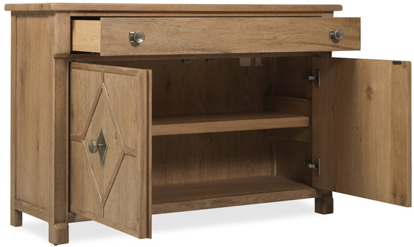 Hooker Furniture Driftwood Hall Chest With Buckboard Finish, Diamond-Motif Doors, Soft-Close Drawer & Storage Light Wood 6820-85005-80