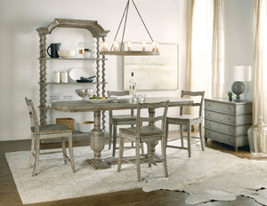 Hooker Furniture Alfresco La Riva Oyster Ladderback Swivel Counter Stool — Oak Veneer, Memory Swivel, Distressed Finish 6025-75350-90