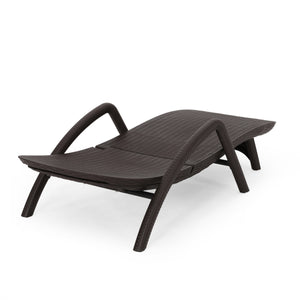 English Elm Christopher Knight Home® - MIKAEL Chaise Lounge Dark Brown Polypropylene 3D Wicker Weather-Resistant Handcrafted Outdoor Seating 68020.00DBRN