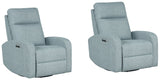 Parker Living Thriller - Natural Beauty Blue Power Swivel Glider Recliner - Set of 2 Natural Beauty Blue MTHR#812GSP-2-NBB Parker House