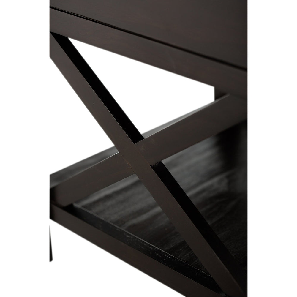 English Elm Kitchener End Table - Handcrafted Hickory Brown Solid Wood With Storage For Modern Living Spaces B136P159549