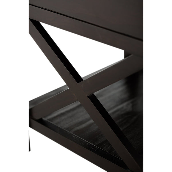 English Elm Kitchener End Table - Handcrafted Hickory Brown Solid Wood With Storage For Modern Living Spaces B136P159549