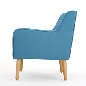 English Elm Arm Chair Tufted Mid-century Accent Seat with Rubberwood Legs for Living Room 60015.00TEL
