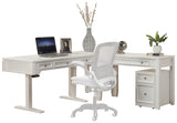 Boca L Shape Desk with Lateral File Cottage White BOC-4PC-LDESK-FILE Parker House