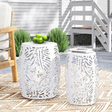 Christopher Knight Home® - Noble House - Satterlee Outdoor Metal Side Tables - Set of 2