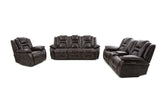 English Elm Steve Silver - Oportuna - 3 Piece Dual Power Reclining Living Room Set (Sofa, Loveseat, Recliner) - Coffee