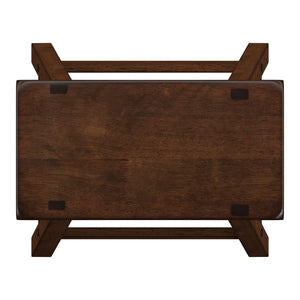 Homelegance By Top-Line Barrett Saddle Seat Counter Height Backless Stools (Set of 2) Brown Rubberwood