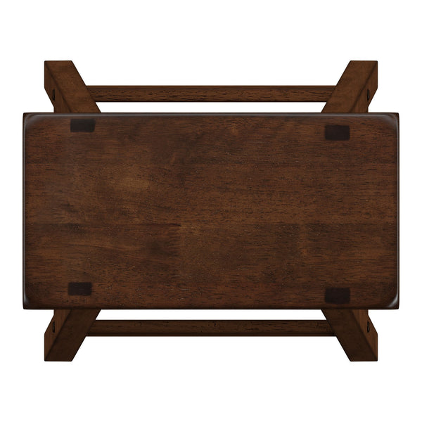 Homelegance By Top-Line Barrett Saddle Seat Counter Height Backless Stools (Set of 2) Brown Rubberwood