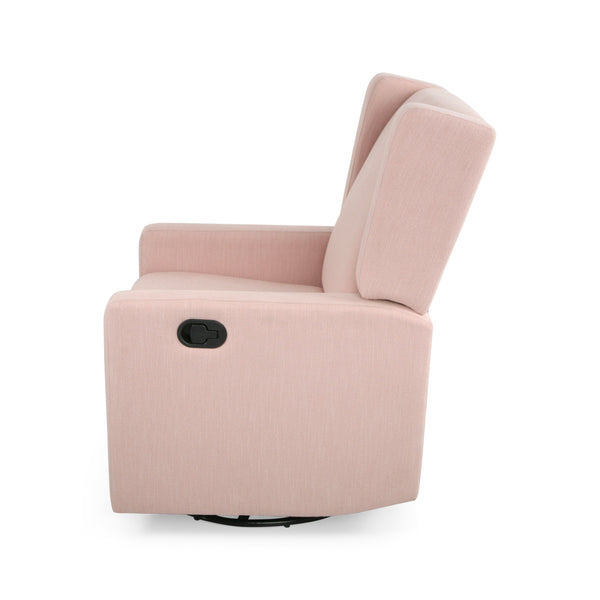 English Elm Christopher Knight Home® - Swivel Recliner Pushback Chair with Lever & Wingback Design, Space-Saving Swivel Recliner for Living Room Blush 67547.00