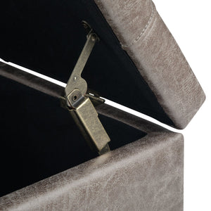 English Elm Harrison Coffee Table Storage Ottoman - Versatile Distressed Grey Taupe With Hidden Storage & Style B136P159146