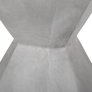English Elm Outdoor Sculptural Concrete Side Table Hourglass Base Minimalist Patio Accent 73453.00