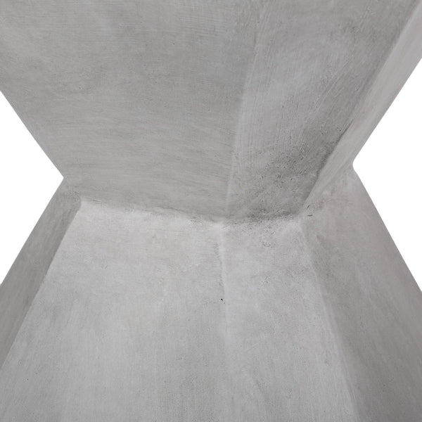 English Elm Outdoor Sculptural Concrete Side Table Hourglass Base Minimalist Patio Accent 73453.00