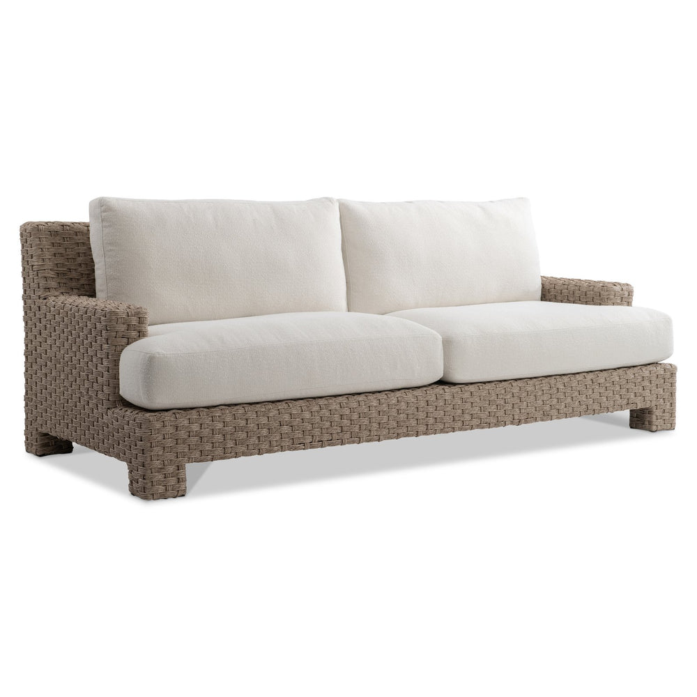 Bernhardt Bernhardt Trieste Outdoor Sofa With Deep-Weave Wicker, Plush Ergonomic Cushions, Uv-Resistant Finish - Made to Order O1417A