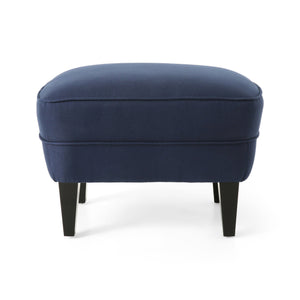 English Elm Christopher Knight Home® - CLUB Plush Fabric Club Chair and Ottoman Set with Birch Legs, Cozy 100% Polyester Upholstery Comfort Blue 33.75 L x 33.5 W x 31 H 67821.00BLU