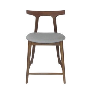 English Elm Counter Stools Set of Two Mid-century Rubberwood Frame Upholstered Kitchen Island Seating 72661.00LGRY