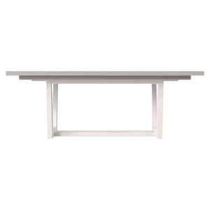 Bernhardt Bernhardt Stratum Dining Table With Mist Top & Polished Nickel Insets, Fossil Faux Stone Base, 82" 325224