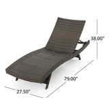 Christopher Knight Home® - Noble House - Salem Outdoor Mixed Mocha Wicker Armless Chaise Lounge - Set Of 2