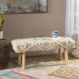 Christopher Knight Home® - Noble House - Laveta Handcrafted Boho Wool and Cotton Rectangular Bench