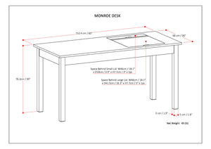 English Elm Monroe Distressed Charcoal Brown Desk — Solid Acacia Hardwood, USB Power, Lift-Top Storage, Rustic Chic B136P158959