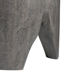 Bernhardt Bernhardt Kateri Carbonized Suar Drum Accent Table In Smoked Truffle — Handcrafted Sculptural Side Table (21"W) 487012