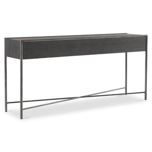 Bernhardt Bernhardt Outline Console Table Kohl Finish — 68" Wire‑Brushed Oak Top, Textured Steel Base, Modern Elegance 360920