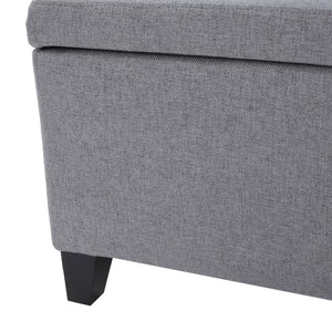 English Elm Ottoman Bench Seat with Lift Top Hidden Storage Polyester Upholstered Entryway Piece Grey 60159.00GRY
