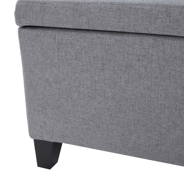 English Elm Ottoman Bench Seat with Lift Top Hidden Storage Polyester Upholstered Entryway Piece Grey 60159.00GRY