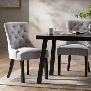English Elm Cheney Tufted Upholstered Dining Chair Set with Solid Wood Legs for Modern Rooms 54181.00FLGY