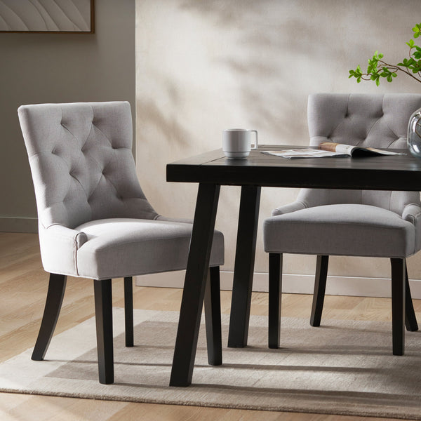 English Elm Cheney Tufted Upholstered Dining Chair Set with Solid Wood Legs for Modern Rooms 54181.00FLGY