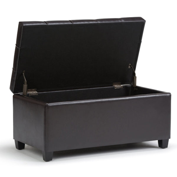 English Elm Sienna Storage Ottoman Bench In Tanners Brown - Stylish, Versatile, And Child-Safe Seating Solution B136P159111-GIGA
