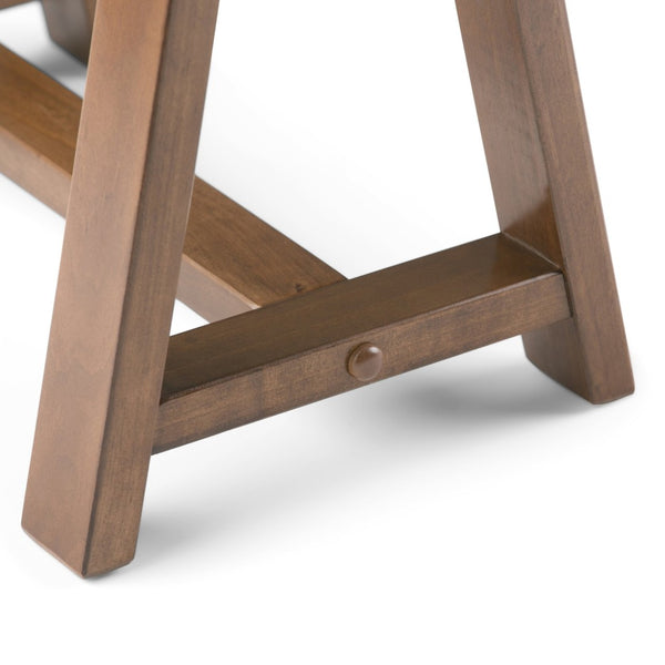English Elm Sawhorse Writing Desk - Handcrafted Solid Wood In Medium Saddle Brown - Perfect For Home Office Use B136P158234-GIGA