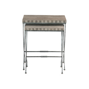 Bernhardt Bernhardt Snakeskin Nesting Tables Set — Exotic Textured Tops, Aged Pewter Iron Bases, Modern Glam Trio 369027