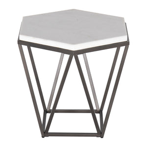 Steve Silver Corvus White Marble Top Hexagon CV200E