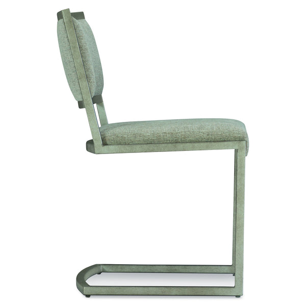 Bernhardt Bernhardt Ames Cantilever Side Chair With Glazed Silver Tubular Frame And Upholstered Half-Back, Versatile Seating 398581